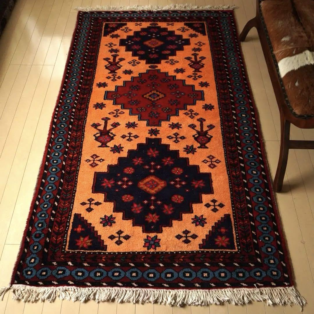 ビンテージ　ラグ　トライバル　カーペット　絨毯　ラグ　トルコ　大判　ダイニング Amazon.co.jp: ビンテージ ラグ トライバル カーペット 絨毯